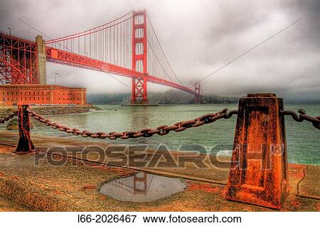 Stock Photo - USA California San Francisco Golden Gate Bridge as seen from Fort Point.. Fotosearch