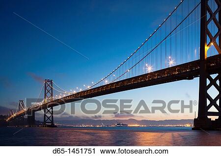 USA, California, San Francisco, Embarcadero, The Bay Bridge, dawn View Large Photo Image Stock Image - USA, California, San Francisco, Embarcadero, The Bay Bridge, dawn. Fotosearch
