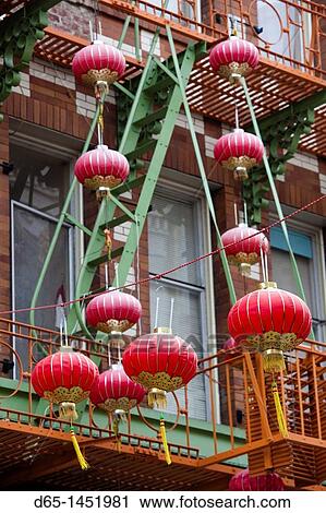 USA, California, San Francisco, Chinatown, Chinese street lanterns View Large Photo Image Stock Image - USA, California, San Francisco, Chinatown, Chinese street lanterns. Fotosearch