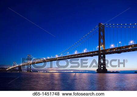 USA, California, San Francisco, Embarcadero, The Bay Bridge, dawn View Large Photo Image Stock Photo - USA, California, San Francisco, Embarcadero, The Bay Bridge, dawn. Fotosearch