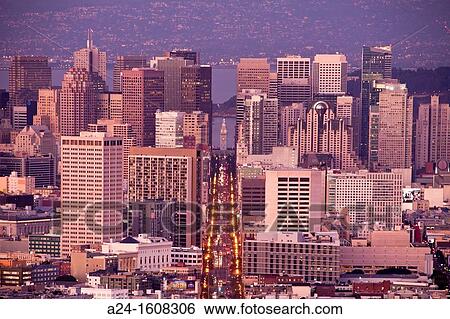 Stock Photograph - USA-California-San Francisco City-Downtown San Francisco-Market Street. Fotosearch