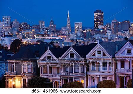 USA, California, San Francisco, The Haight, houses at Alamo Square, dusk View Large Photo Image Stock Photograph - USA, California, San Francisco, The Haight, houses at Alamo Square, dusk. Fotosearch