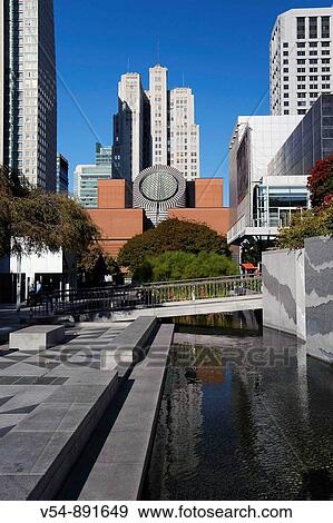 Usa, California, San Francisco, Yerba Buena Gardens, Museum of Modern Art View Large Photo Image Stock Photo - Usa, California, San Francisco, Yerba Buena Gardens, Museum of Modern Art. Fotosearch