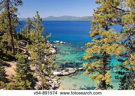 USA, California/Nevada, Lake Tahoe View Large Photo Image Picture - USA, California/Nevada, Lake Tahoe. Fotosearch