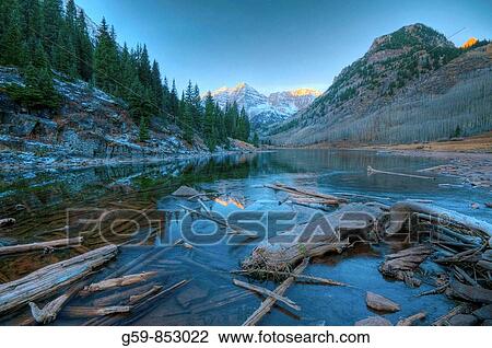 USA, Colorado, Maroon Bells Mountain reflected in Maroon Lake View Large Photo Image Stock Image - USA, Colorado, Maroon Bells Mountain reflected in Maroon Lake. Fotosearch