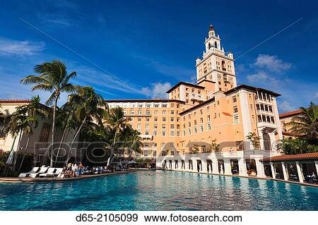 USA, Florida, Coral Gables, The Biltmore Hotel and swimming pool, largest hotel pool in the continental USA. View Large Photo Image Stock Photo - USA, Florida, Coral Gables, The Biltmore Hotel and swimming pool, largest hotel pool in the continental USA.. Fotosearch