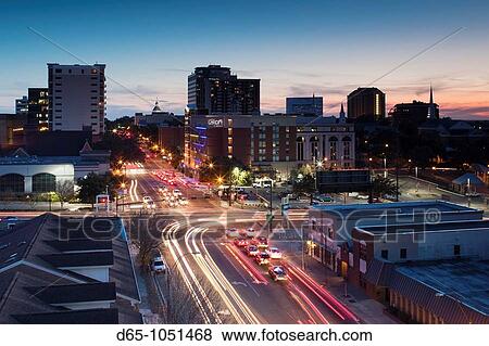 USA, Florida, Florida Panhandle, Tallahassee, downtown elevated view from Monroe Street, dusk View Large Photo Image Stock Photo - USA, Florida, Florida Panhandle, Tallahassee, downtown elevated view from Monroe Street, dusk. Fotosearch