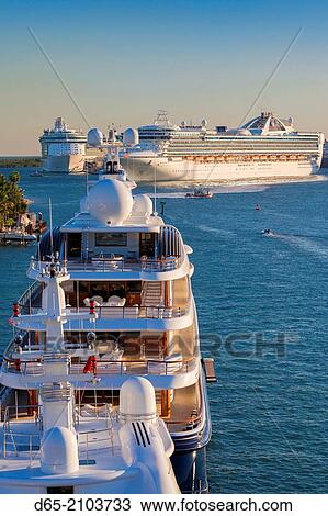 USA, Florida, Fort Lauderdale, Port Everglades, cruiseships and yachts. View Large Photo Image Stock Image - USA, Florida, Fort Lauderdale, Port Everglades, cruiseships and yachts.. Fotosearch
