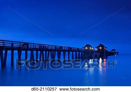 USA, Florida, Gulf Coast, Naples, Naples Pier, dawn. View Large Photo Image Stock Photo - USA, Florida, Gulf Coast, Naples, Naples Pier, dawn.. Fotosearch