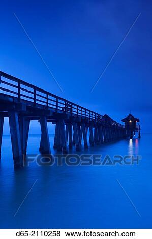 USA, Florida, Gulf Coast, Naples, Naples Pier, dawn. View Large Photo Image Stock Photo - USA, Florida, Gulf Coast, Naples, Naples Pier, dawn.. Fotosearch