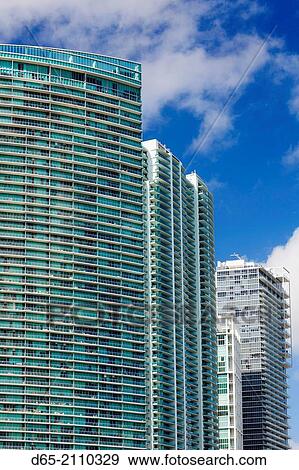 USA, Florida, Miami, Biscayne Boulevard high rise buildings. View Large Photo Image Stock Photo - USA, Florida, Miami, Biscayne Boulevard high rise buildings.. Fotosearch