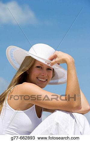Usa. Florida. Miami. Key Biscayne. Woman on the beach of Crandon Beach. View Large Photo Image Stock Image - Usa. Florida. Miami. Key Biscayne. Woman on the beach of Crandon Beach.. Fotosearch