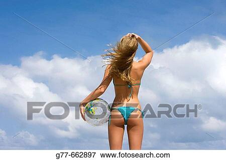 Usa. Florida. Miami. Key Biscayne. Woman on the beach of Crandon Beach. View Large Photo Image Stock Photo - Usa. Florida. Miami. Key Biscayne. Woman on the beach of Crandon Beach.. Fotosearch