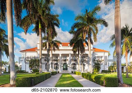 Stock Image - USA, Florida, Palm Beach, The Flagler Museum.. Fotosearch