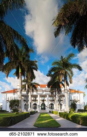 Stock Image - USA, Florida, Palm Beach, The Flagler Museum.. Fotosearch