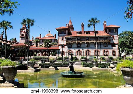 USA, FLORIDA, ST. AUGUSTINE, VIEW OF FLAGLER COLLEGE, 1888, SPANISH RENAISSANCE. View Large Photo Image Stock Photo - USA, FLORIDA, ST. AUGUSTINE, VIEW OF FLAGLER COLLEGE, 1888, SPANISH RENAISSANCE.. Fotosearch