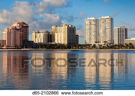 USA, Florida, West Palm Beach, city view, morning. View Large Photo Image Stock Photograph - USA, Florida, West Palm Beach, city view, morning.. Fotosearch