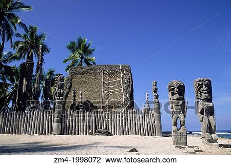 USA, HAWAII, BIG ISLAND, NATIONAL HIST. PARK, PU? UHONUA O HONAUNAU, PLACE OF REFUGE, TEMPLE, STATUES. View Large Photo Image Stock Image - USA, HAWAII, BIG ISLAND, NATIONAL HIST. PARK, PU? UHONUA O HONAUNAU, PLACE OF REFUGE, TEMPLE, STATUES.. Fotosearch