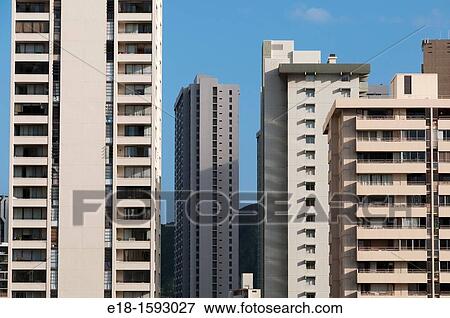 USA, Hawaii, Oahu. Density of hotels and apartments in Waikiki. View Large Photo Image Stock Photo - USA, Hawaii, Oahu. Density of hotels and apartments in Waikiki.. Fotosearch