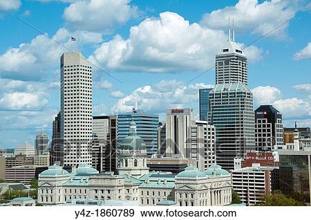USA, Indiana, Indianapolis skyline View Large Photo Image Stock Photo - USA, Indiana, Indianapolis skyline. Fotosearch