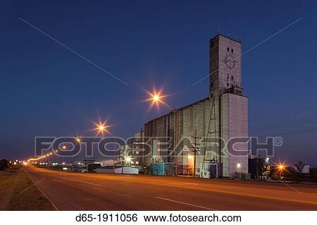 USA, Kansas, Dodge City, grain elevator, dusk View Large Photo Image Stock Photograph - USA, Kansas, Dodge City, grain elevator, dusk. Fotosearch