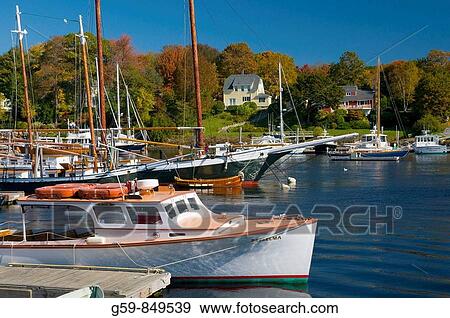 USA, Maine, Camden View Large Photo Image Stock Photo - USA, Maine, Camden. Fotosearch