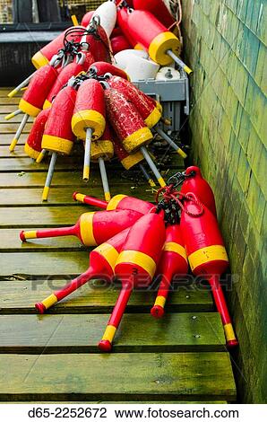 USA, Maine, Mt. Desert Island, Bernard, lobster buoys. View Large Photo Image Stock Image - USA, Maine, Mt. Desert Island, Bernard, lobster buoys.. Fotosearch