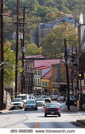 Stock Photograph - USA, Maryland, Ellicott City, former mill town, now antique center. Fotosearch