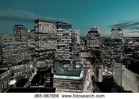 USA, Massachusetts, Boston, Financial District Buildings, high angle view, evening View Large Photo Image Stock Photograph - USA, Massachusetts, Boston, Financial District Buildings, high angle view, evening. Fotosearch