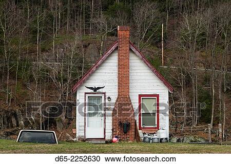 Usa Massachusetts Charlemont Mohawk Trail Small Cabins Stock