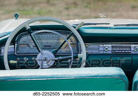 USA, Massachusetts, Gloucester, Antique Car Show, 1959 Ford Fairlaine convertable, interior. View Large Photo Image Stock Photography - USA, Massachusetts, Gloucester, Antique Car Show, 1959 Ford Fairlaine convertable, interior.. Fotosearch