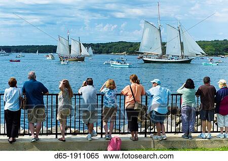 USA, Massachusetts, Gloucester, watching the Schooner Festival View Large Photo Image Stock Photography - USA, Massachusetts, Gloucester, watching the Schooner Festival. Fotosearch