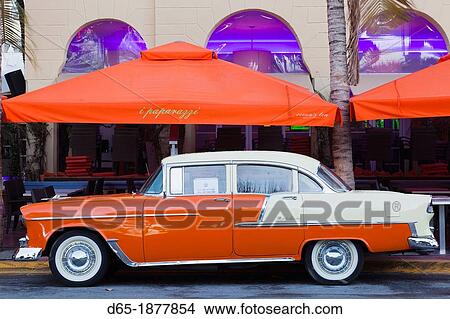 USA, Miami Beach, South Beach, Ocean Drive, 1955 Chevrolet car View Large Photo Image Picture - USA, Miami Beach, South Beach, Ocean Drive, 1955 Chevrolet car. Fotosearch