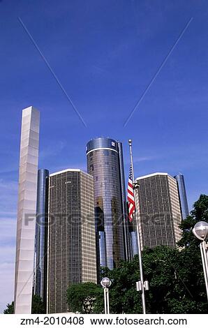 USA, MICHIGAN, DETROIT, RENAISSANCE CENTER. View Large Photo Image Stock Photo - USA, MICHIGAN, DETROIT, RENAISSANCE CENTER.. Fotosearch
