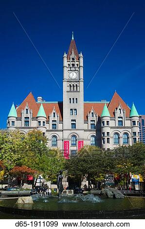 Stock Photo - USA, Minnesota, Minneapolis, St Paul, Landmark Center, former Federal Court Building, built in 1902. Fotosearch