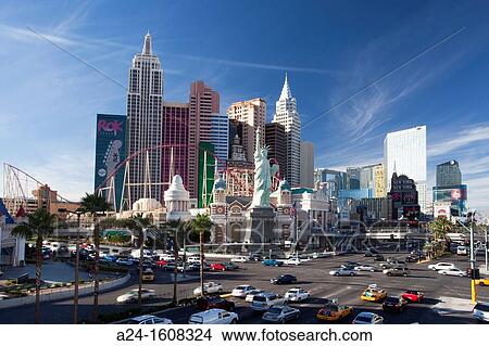 USA-Nevada-Las Vegas City-The Strip Avenue- New Yor New York Hotel View Large Photo Image Picture - USA-Nevada-Las Vegas City-The Strip Avenue- New Yor New York Hotel. Fotosearch