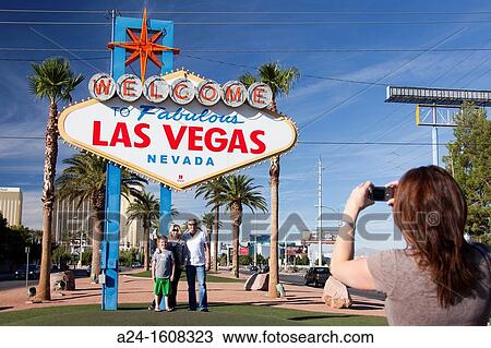 Stock Image - USA-Nevada-Las Vegas City-The Welcome Sign. Fotosearch