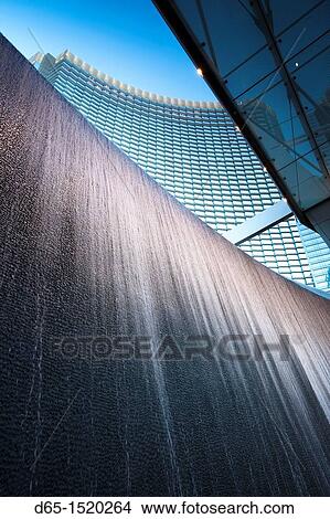 USA, Nevada, Las Vegas, CityCenter, waterfall wall detail View Large Photo Image Picture - USA, Nevada, Las Vegas, CityCenter, waterfall wall detail. Fotosearch