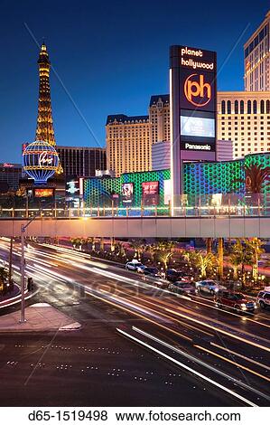 Stock Photo - USA, Nevada, Las Vegas, The Strip, Las Vegas Boulevard, high vantage view at dusk. Fotosearch