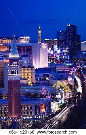 USA, Nevada, Las Vegas, The Strip, Las Vegas Boulevard, high vantage view, dusk View Large Photo Image Stock Photo - USA, Nevada, Las Vegas, The Strip, Las Vegas Boulevard, high vantage view, dusk. Fotosearch