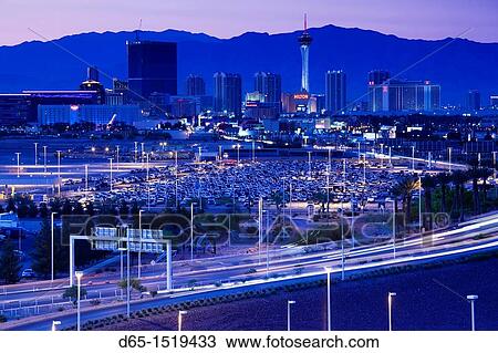 USA, Nevada, Las Vegas, view of The Strip, Las Vegas Boulevard from McCarran International Airport, dusk View Large Photo Image Stock Image - USA, Nevada, Las Vegas, view of The Strip, Las Vegas Boulevard from McCarran International Airport, dusk. Fotosearch