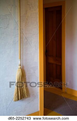 Stock Image - USA, New Hampshire, Canterbury, Canterbury Shaker Village, former Shaker religious community, Shaker crafts, brooms.. Fotosearch