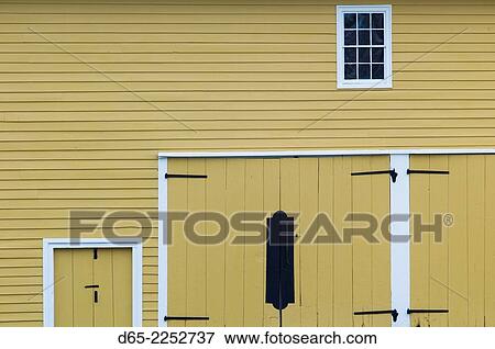 Stock Photo - USA, New Hampshire, Canterbury, Canterbury Shaker Village, former Shaker religious community, barn detail.. Fotosearch