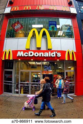Stock Image - USA, New York City, Fast Food, McDonalds. Fotosearch