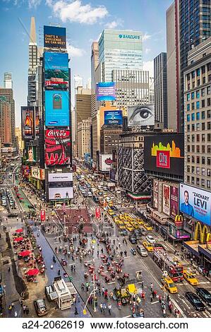 USA, New York City, Manhattan, Times Square. View Large Photo Image Stock Photo - USA, New York City, Manhattan, Times Square.. Fotosearch