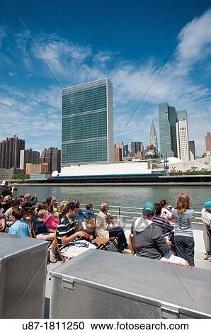 Stock Image - Usa, New York City, Manhattan, United Nations Building. Fotosearch