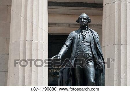 USA, New York, Downtown Manhattan, Financial District, Wall Street, Statue of George Washington in front of the Federal Hall National Memorial View Large Photo Image Stock Image - USA, New York, Downtown Manhattan, Financial District, Wall Street, Statue of George Washington in front of the Federal Hall National Memorial. Fotosearch