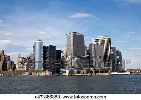 USA, New York, lower Manhattan skyline View Large Photo Image Stock Image - USA, New York, lower Manhattan skyline. Fotosearch