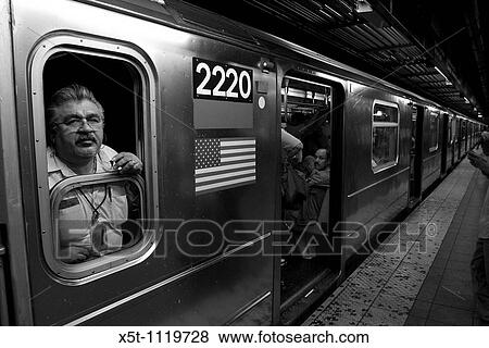 Stock Photo - USA, NY, New York City, Manhattan, Subway station. Fotosearch