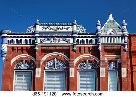 Stock Image - USA, Oklahoma, Guthrie, downtown historic buildings. Fotosearch